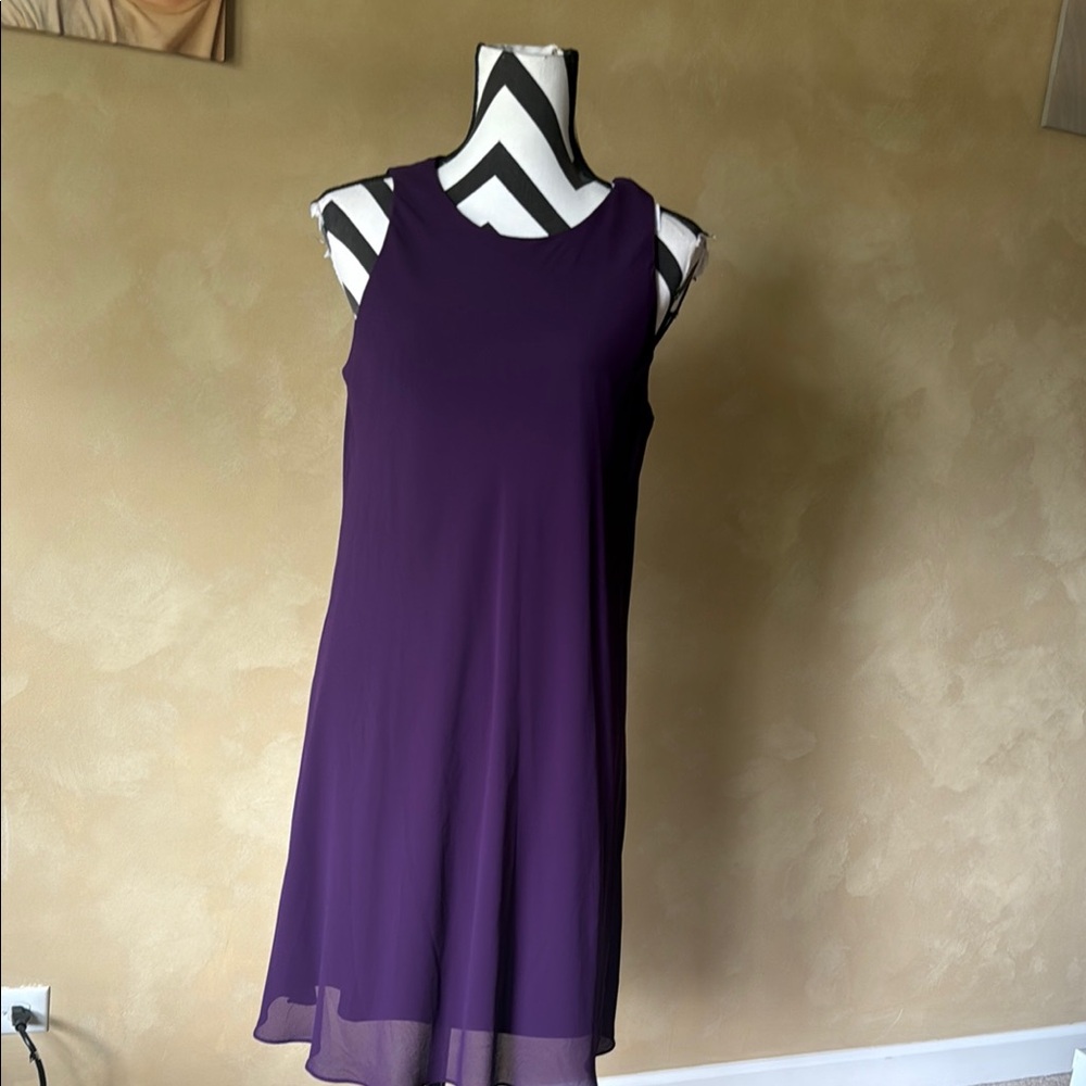 Elegant Purple Sleeveless Dress